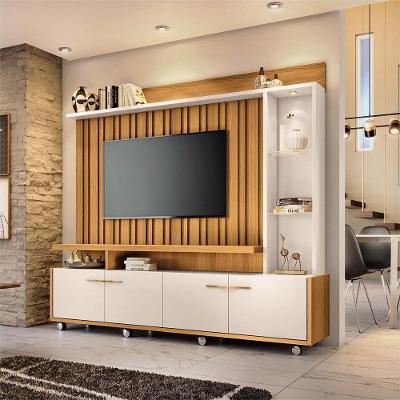 Home Theater Perseu G26 para Tv Até 60 em MDF-MDP com Led Cinamomo-off White Gran Belo