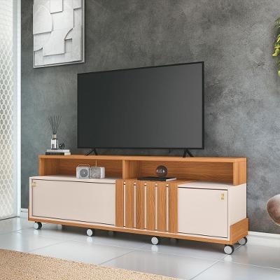 Bancada para Tv Glamour G26 Até 70 Polegadas 180cm Mdf-mdp com Porta de Correr Cinamomo-off White