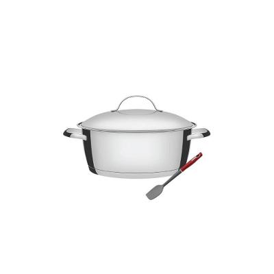 Kit Caçarola Allegra Inox Fundo Triplo 22CM 3,3L e Espátula Silicone Tramontina