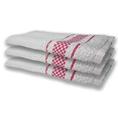 Kit 3 Panos de Prato Atoalhado Felpudo 370g-m2 100% Algodão Rosa Toalhas Beka