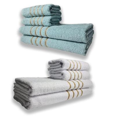 Jogo Montreal 8 Peças 100% Algodão 330g-m2 Verde e Branco Toalhas Beka