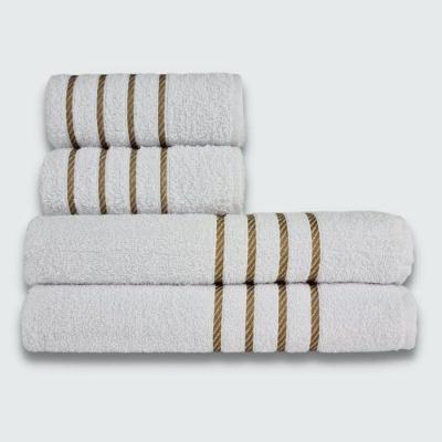 Jogo de Toalha 4 Peças Montreal 100% Algodão 330g-m2 Branco Toalhas Beka