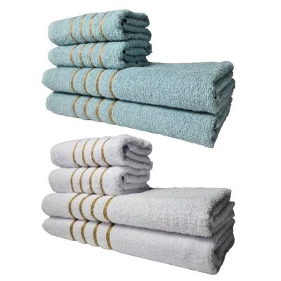 Kit 8 Montreal 100% Algodão 330g-m2 Macio Verde e Branco Toalhas Beka