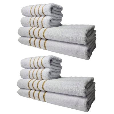 Kit 8 Montreal 4 Banhos 4 Rostos 100% Algodão 330g-m2 Branco Toalhas Beka