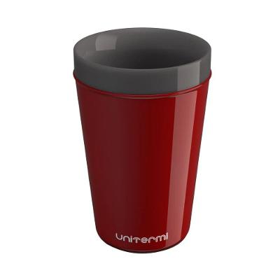 Copo Térmico Munique 350ML Tampa Rolha Hermético Compacto Vermelho Unitermi
