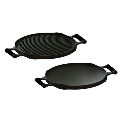 Bifeteira Redonda Dupla Face Ferro Fundido 33CM Preta Libaneza