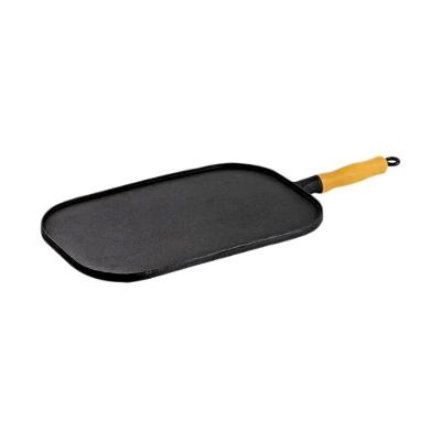 Bifeteira Chapa Lisa Oval Ferro Fundido 16x23CM Preta Libaneza