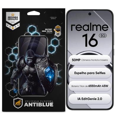 Película Gshield Realme 16 5G Antiblue Protecao Tela 99% Luz Azul UV Alta Definicao 1 Unidade