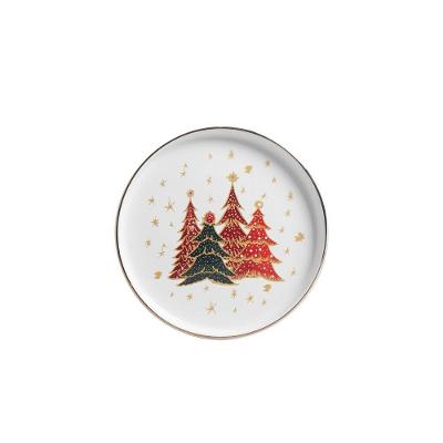 Prato de Sobremesa Bosque Encantado Estampa Natural Elegante Cerâmica Scalla