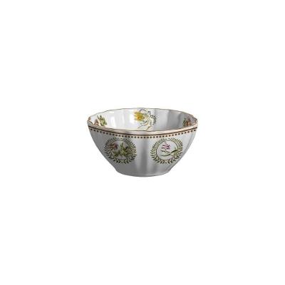Bowl Royal Bloom Filete Ouro para Cereais e Sobremesas Branco Maison Blanche