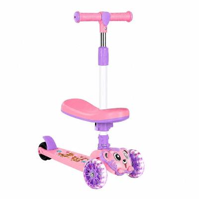 Patinete Infantil 3 Rodas Assento Tigre LED Guidão Ajustável Cheguei BR