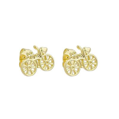 Brincos Atraktiva Jóias Bicicleta Semijoia Banhada a Ouro 18k Dourado