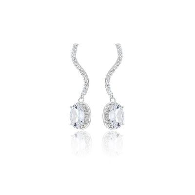 Brinco Festa Atraktiva Jóias Zircônias Prata 925 Tarraxa 2,6cm Feminino