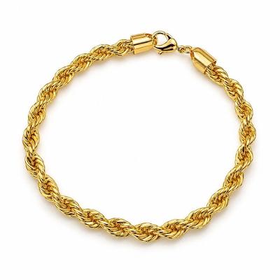 Pulseira Cordão Baiano Atraktiva Jóias Ouro 18k 5MM Dourado Unissex