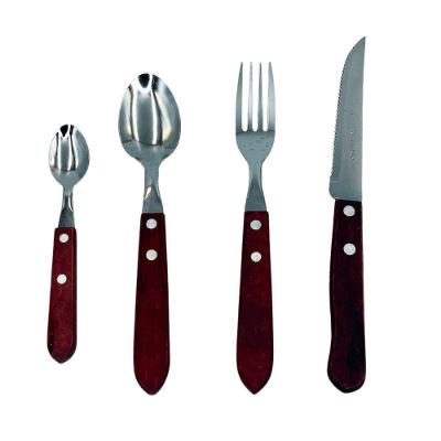 Jogo de Talheres Jogo Faqueiro Madeira 25 Pecas Aco Inox com Porta Talher Divisoria Fratelli