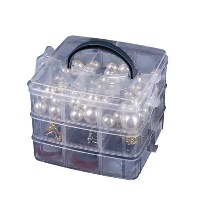 Organizador Multiuso 3 Compartimentos em Plastico Empilhavel para Banheiro Transparente Top Rio