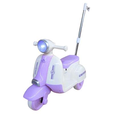 Moto Elétrica Infantil Candy com Empurrador com Rodas Largas e Volante Superior Lilás Unitoys