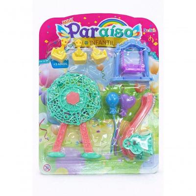 Playset Parque de Diversões Mini Paraíso Infantil com Acessórios Colorido