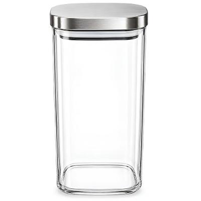 Pote Hermético Vidro Borossilicato Tampa Inox 1,8L Vedação Silicone Lehaví