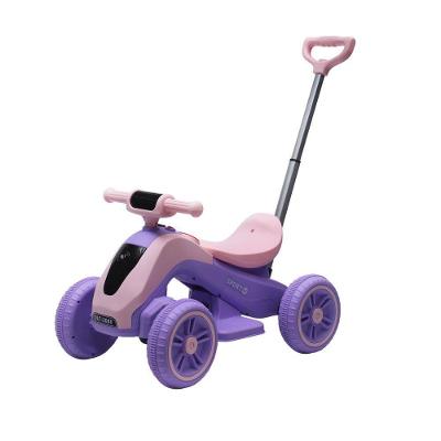 Moto Elétrica Infantil com Empurrador Bateria Recarregável Roxa Unitoys