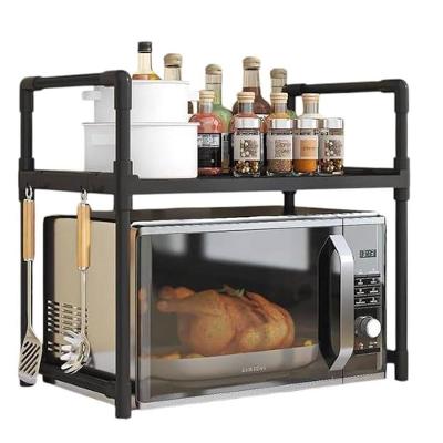 Rack Organizador 2 Andares Suporte Micro-ondas Porta Temperos Metal Preto Yeet