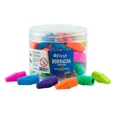 Borrachas Ponteiras de Lapis Modelo Ponteira Colorida Pote com 48 Unidades Cores Sortidas
