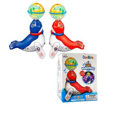 Brinquedo Leão Marinho Dançarino Luz Música Rotação 360 graus  Dute Brasil