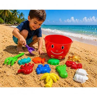 Balde Infantil de Praia Kit 13 Peças Fundo do Mar Rei do Balde