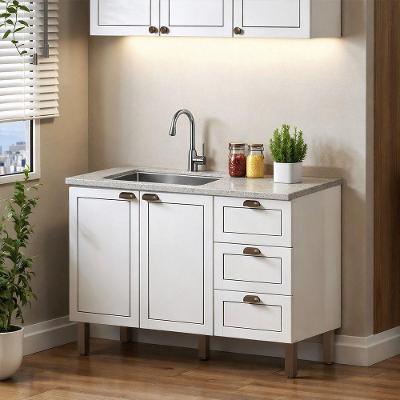Balcão de Cozinha Conecta Frizz 2 Portas 3 Gavetas MDF 120CM Branco