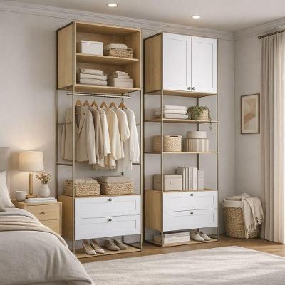 Closet Infinity 2 Portas 4 Gavetas MDF 164CM Savana e Branco