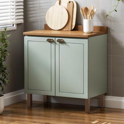 Balcão de Cozinha Conecta Frizz 2 Portas MDF 80CM Verde Mint e Ebano
