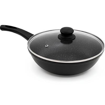 Frigideira com Tampa Alumínio Nanocerâmico 28CM 3,6L Preta Lehaví
