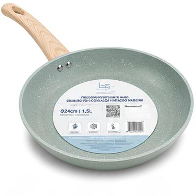 Frigideira Nanocerâmica Alumínio Revestimento Cerâmico 24CM Verde Granito Lehaví