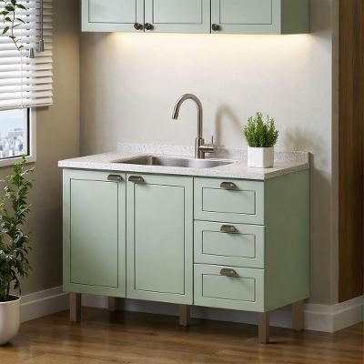 Balcão de Cozinha Conecta Frizz 2 Portas 3 Gavetas MDF Verde