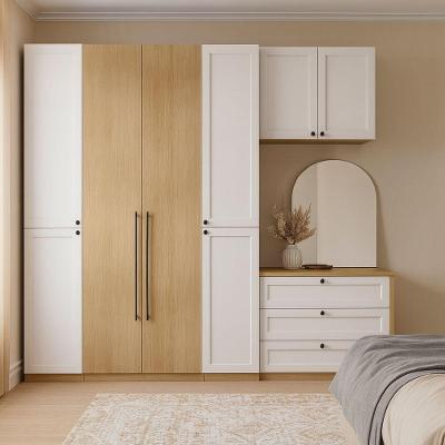 Guarda Roupa Solteiro 6 Portas Giratórias 6 Gavetas MDF Savana-Branco Infinity
