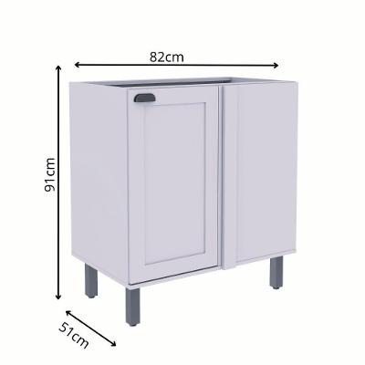 Balcão de Cozinha Iluminata 1 Porta MDF 82CM Fendi Genialflex