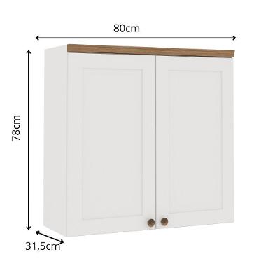 Armário Aéreo Iluminata 80CM 2 Portas MDF Giratória Branco Genialflex