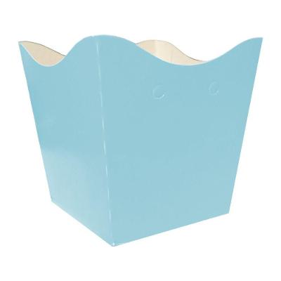 Cachepot de Papel Cartão Azul Claro Pequeno 9cm 10 Unidades Extra Festas