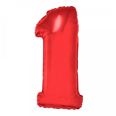 Balão Metalizado Número 1 Vermelho 1 Metro Funny Fashion