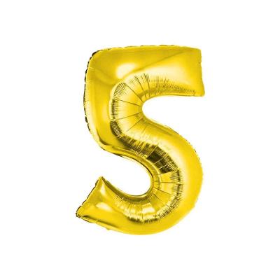 Balão Metalizado Número Dourado 40cm Acabamento Sofisticado Extra Festas