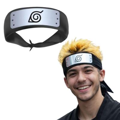 Bandana Ninja Infantil Anime Poliéster Efeito Metalizado Preta Extra Festas