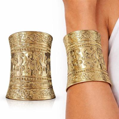 Bracelete Extra Festas Dourado com Elefantes Hindu em Metal 10CM