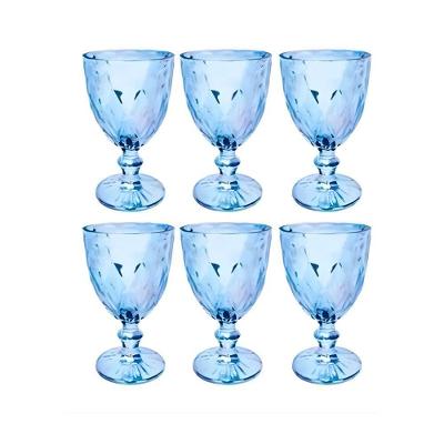 Conjunto 6 Taças de Vidro Milbani para Bebidas 330ML Azul Vidro Espesso Fratelli