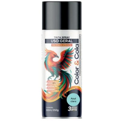 Tinta Spray Color & Cola 400ML Azul Claro Acabamento Uniforme Color Total