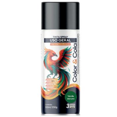 Tinta Spray Color & Cola 400ML Verde Escuro Aerossol Color Total