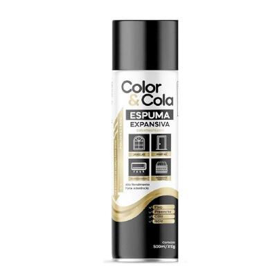 Espuma Expansiva Poliuretano 500ML Vedação Isolamento Amarelo Color Total