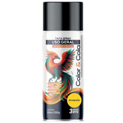 Tinta Spray Color & Cola 400ML Secagem Rápida Amarelo Color Total
