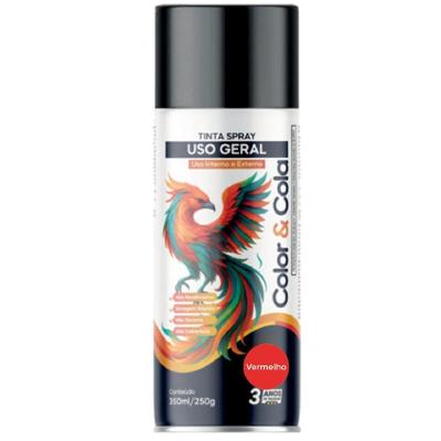 Tinta Spray Color & Cola 400ML Secagem Rápida Vermelho Color Total