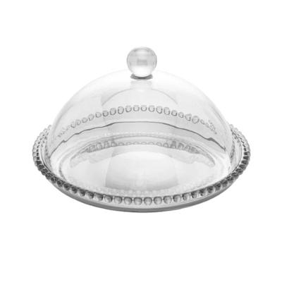 Queijeira Cristal de Chumbo Pearl 20x12cm Elegante Transparente Wolff