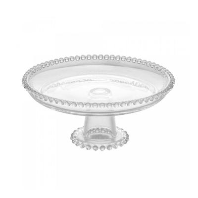 Prato com Pé Pearl 20cm X 9cm de Cristal Transparente Wolff